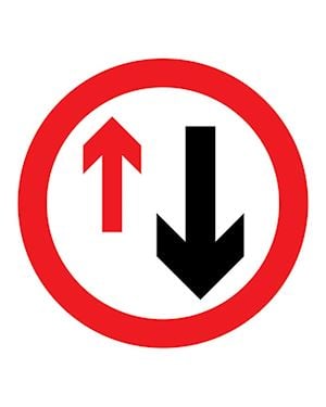 Quickfit Give Way To Oncoming Vehicles Sign Plate (face only) 